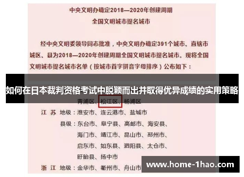 如何在日本裁判资格考试中脱颖而出并取得优异成绩的实用策略